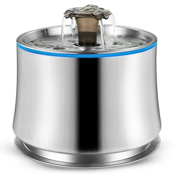 Cat Water Fountain - 88oz/2.6L Stainless Steel Pet Water Fountain, Ultra-Quiet Cat Drinking Fountains, Dog Water Dispenser Bowl with Multi-Layer Cat Waterer Filter, 1 Kit Brushes for Cats Dogs, cat water fountain, dog water bowl dispenser, cat fountain, cat stuff, water fountain, pet water fountain, dog water fountain, pet fountain, cat water dispenser

Features:

Whisper-quiet – This water fountain for cats inside has a water pump that is so quiet, you'd never know it’s there! The low noise water dispenser for cats and dogs is a great way to help your pets stay calm and hydrated at night. Many animals are frightened by loud noises, so the quiet design of this dog and cat fountain water bowl makes it more enticing for animal owners who want their pets healthy and content.

Entertainment For Your Pet – Our cat and dog water fountain was designed with your pets in mind and provides an easy way for them to quench their thirst while having fun at the same time! A pet water fountain can be just the cool thing you need in order to keep your little buddy hydrated and entertained. Pet supplies water fountains are an amusing way of making water enjoyable for animals.

Always Clean & Fresh Water – Don't let your pets go thirsty! Our pet fountain is a great way to keep your furry friends hydrated. The dog and cat water dispenser ensures that no matter how busy you might be, they'll always have clean and fresh water to drink. The cat and dog water dispenser filter uses multiple purification systems, it purifies the water using carbon non-woven fabric and ion exchange resin.