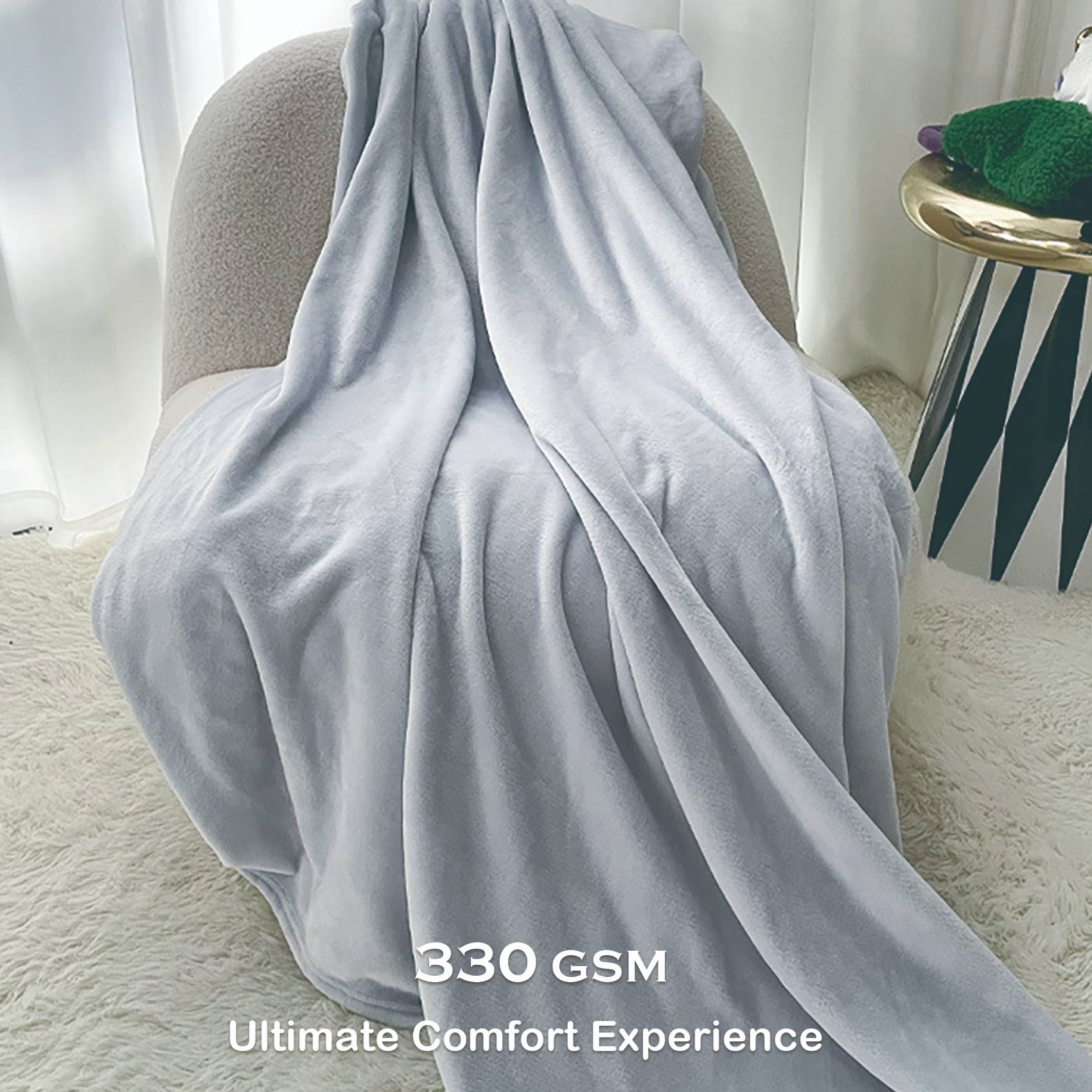 The High quality Fleece blankets are not prone to fiber shedding, not easily pilling, not fading color

As is well known,Flannel fleece blankets more warm and beautiful,our luxurious fleece blanket adopts a thickened 330gsm double-sided design, with fine and soft fibers, good insulation, smooth surface, and can bring you the ultimate skin friendly feeling and gentle feeling on any side and position.

Whether it is a cold night or any season of the year, it can provide you with a comfortable, fluffy and soft experience.
It is a multifunctional blanket suitable for use on sofas, beds, lounge chairs, or outdoors Exquisite craftsmanship and light gray blanket design give people a minimalist, modern, atmospheric, luxurious visual experience, and are easy to match with furniture, making it a versatile color
Such a soft fleece bed blanket is really great as a gift for friends, family, Christmas, and New Year