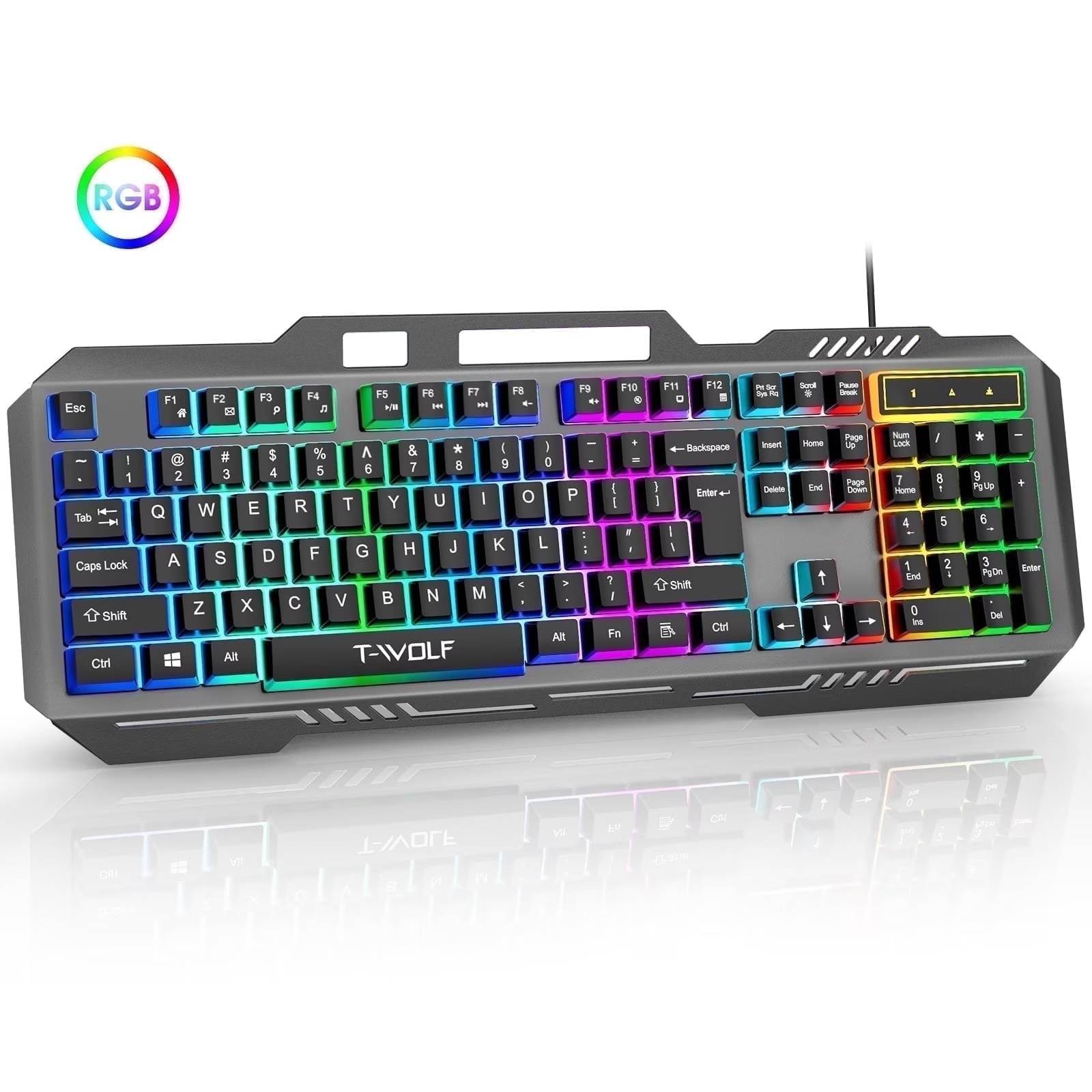 Product details

Muzpu Upgraded T16 Gaming Backlit Keyboard,Anti-ghosting Keyboard,Spill-Resistant Keyboard,Ergonomic Keyboard for PC / Mac Gamers

Description:

Professional gaming keyboards give you everything you need to crush the competition. Discover the perfect blend of style and functionality with our classic compact mechanical keyboard.

Enjoy precise, responsive key commands, RGB backlighting to enhance your typing, anti ghosting function to ensure uninterrupted gaming, multimedia keys for convenient switching functionality, ergonomic design to provide long-lasting comfort, and compatibility with a wide range of systems without the need for additional drivers.

Specification

Type: Backlit Keyboard

Number of Keys: 104 (Keys)

Connection with PC : Wired

Waterproof Function: Support Waterproof

Key Technology: Crater Architecture

Keycap Feeling: Mechanical Feeling

Keycap Type: Floating Keycap

Lighting Effect: Colorful Glare

Material: Metal

Cable Length: 1.5 (Meter)

Product Size: 445*170*38mm

Product Weight: 580g (KG)

Product Includes:

1 x Gaming Keyboard