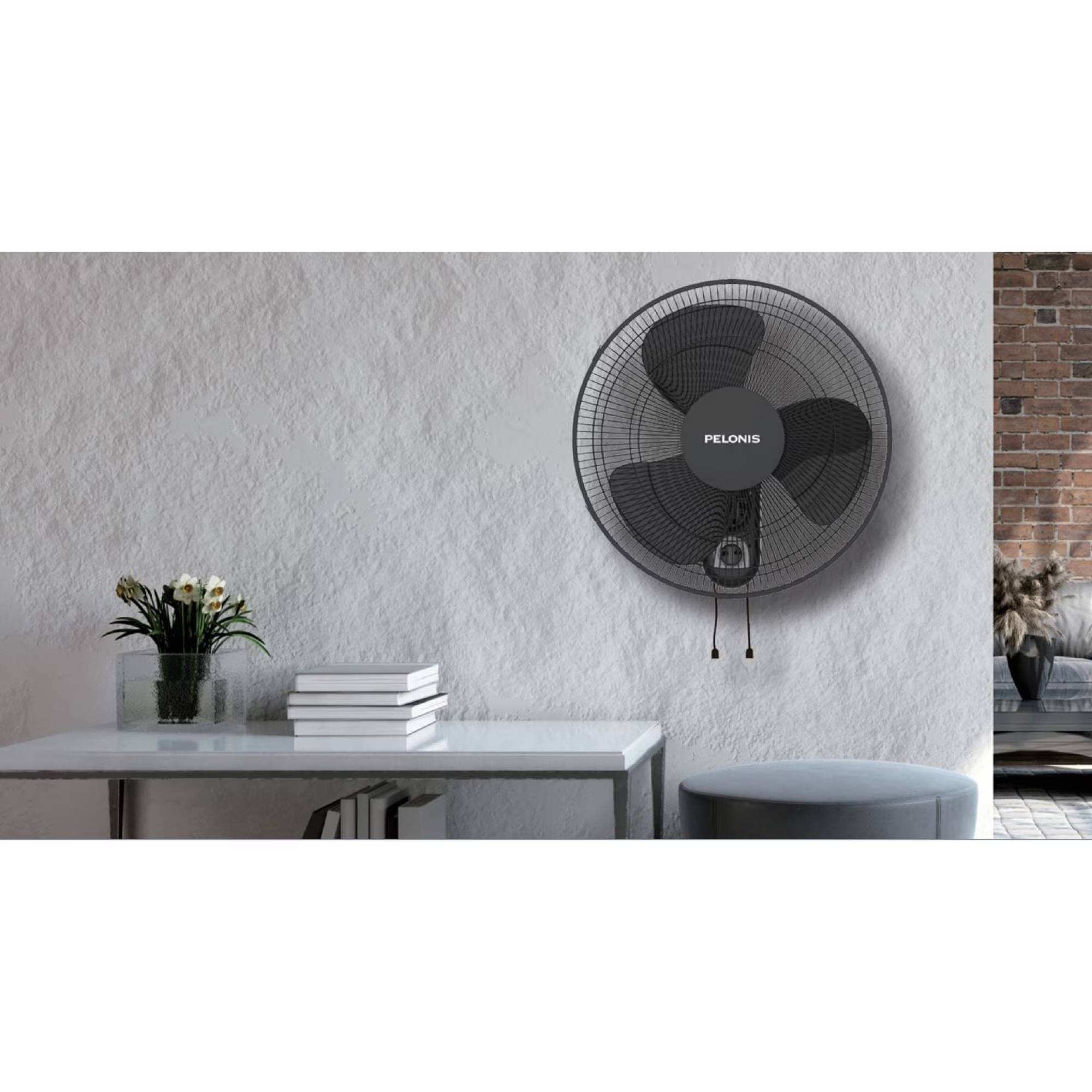 Introducing the Amybaby 16" 3-Speed Oscillating Wall Mount Fan, Model# FW40-F3B, in sleek black! It's designed to keep you cool and comfortable. With three different speeds, you can easily adjust the airflow to your liking. The oscillating feature ensures that cool air is circulated throughout the room. Plus, it's easy to install on your wall with the included hardware. The removable front grill makes cleaning a breeze. Made with durable materials, this fan is built to last. Say goodbye to sweltering heat and hello to the Amybaby Wall Mount Fan!
