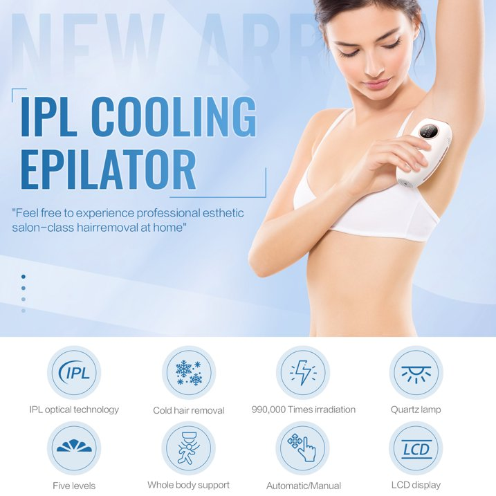 Why Choose Juyafio Laser Hair Removal with Icing Function? Painless Epilator | Hair Removal Device | At-home Use IPL Hair Removal :

✅ Upgraded with a Cooling System function that gives you a painless hair removal experience at home, when touching the skin is only about 10℃.
✅ The laser output with 990,000 flashes is stable and can be used for a longer time.
✅ LCD display, 5 different energy intensities can be adjusted according to your endurance level.
✅ Our laser hair removal device will help you to target specific hairs in small areas. Suitable for whole body use, such as chest, armpit, arm, leg, mustache etc.
✅ The laser would improve your skin situation at the same time as you do the hair removal.
✅ Manual and auto mode switchable.

Specification:
Power Supply: AC 100-240V, 50/60Hz
Input Power: 24W
Rated voltage: DC 12V
Rated Current: 2A
Amount of Flash: 990,000 Flashes
Spectrum: ≥ 530nm
Energy: 7~12J
Gear: 5
Laser Area: 3.1cm²
Color: White
Material: ABS
Product size: 20.8×20×6.2 CM / 8.2×7.88×2.44 Inch
Weight：550g/1.21lb