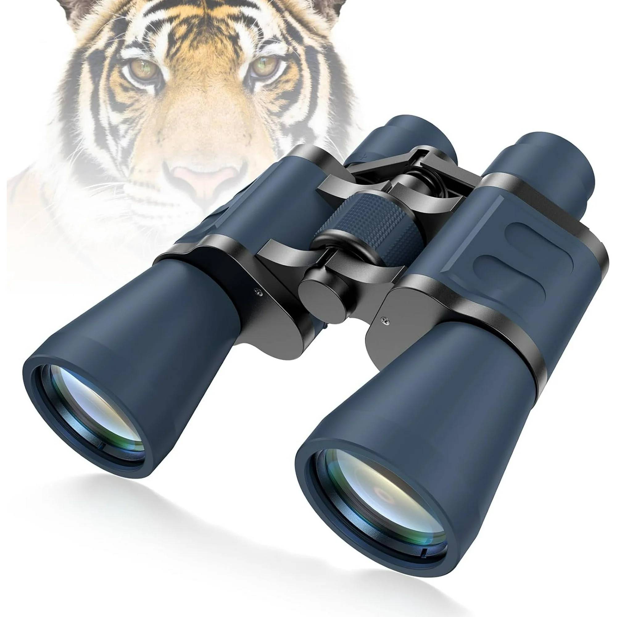 aims to provide professional optical equipment for every explorer! Once you pick up a pair of binoculars for the first time and set out on the road to distance, you'll never stop. Our waterproof binoculars are designed with 12x high power magnification and a 50mm wide angle lens, providing a large field of view of 305ft/1000yds when in use. These binoculars feature night vision capability, large BAK4 prism, fully multi-coated objective lens and eyepiece, enabling adventurers to observe targets clearly even in low-light environments such as cloudy or dusk settings.This birding binocular is compact, non-slip, fog-proof and waterproof, making it especially suitable for outdoor activities such as birding, hunting, traveling, stargazing and camping.Whether it's for an upcoming Christmas, birthday or Father's Day, it's the ideal choice for anyone looking to select a gift.

Specifications:
Brand：Juyafio
Item: Binocular
Material：Metal body with rubber coating & all-optical glass
Magnification: 12X
Objective lens diameter: 50mm
Eyepiece diameter: 22mm
Prism glass: BAK4
Focus System：Center
Center field of view：390ft / 1000 yds
Exit Pupil Diameter：7mm (Also works well in dim light)
Exit pupil distance: 16.7mm
Coating: FMC
Item Dimensions: 8.15 x 7.87 x 3.11 inches, 1.9 pounds(2-3mm difference measured by hand).