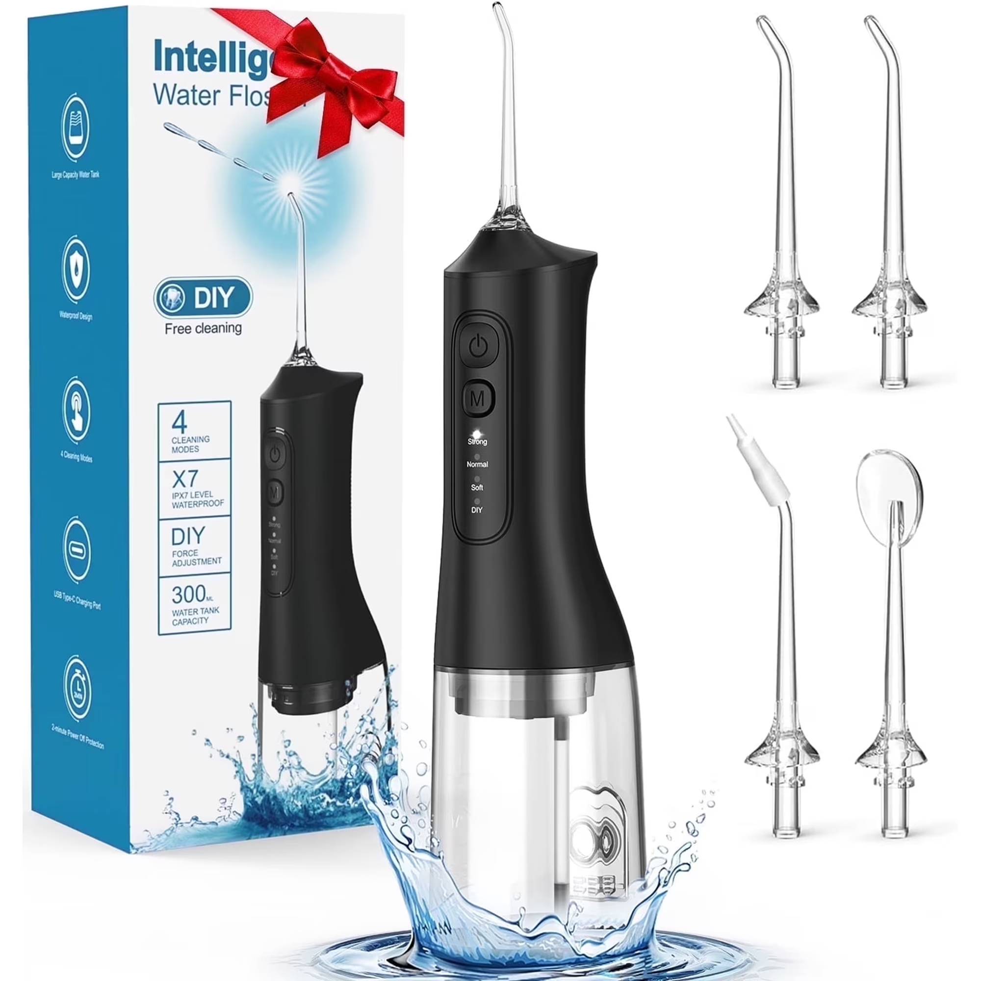 ✅【Deep Cleaning】Water flossers for teeth have high-frequency pulsed water technology, pulse frequency of 1600-1800 times per minute, 30s-60s fast comprehensive and thorough defense of oral health.
✅【Precise Cleaning】Strong water flow to disintegrate plaque in depth, precision nozzle for accurate and efficient cleaning, Muzpu portable water flosser guarantee good oral health.
✅【Efficient and Convenient Design】Four water pressure modes of the cordless water flosser can be freely switched; 6 multifunction jet tips; water tank is expanded to 300ml, no need to fill up water frequently; 50 days of battery life on a single charge, no worries on the road; non-slip design, easy to hold.
✅【Gentle Care for Sensitive Gums】Muzpu water flosser for braces excels in cleaning gums, gaps and cavities, reducing oral problems such as tooth buildup, bleeding gums and bad breath. It is also safe to use for people with sensitive gums and orthodontics (such as braces) to avoid flossing irritation.
✅【IPX7 Waterproof】Electric flosser features advanced IPX7 waterproof technology for easy cleaning and safe use in the shower.
✅【Applicable People】From children to the elderly, to meet the oral health needs of people of all ages, American dentists recommend sensitive teeth flosser to promote healthy gums.
✅【Attention】When cleaning in water, make sure that the charging port cover is securely covered to prevent water from entering, which could cause charging problems such as the water dental flosser not charging or charging slowly.
✅【Commitment to customers】Establishment of rapid response mechanism for user feedback, commitment to solve customer problems within 24 hours. Let you buy worry-free, with peace of mind.