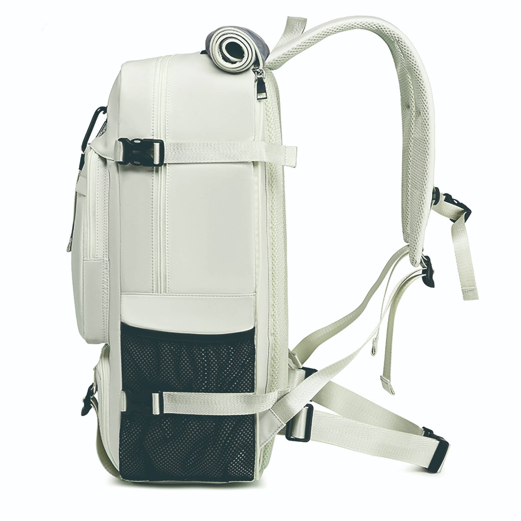 Massive Capacity: The travel backpack offers over 50L of storage space, accommodating items needed for 3-5 days of travel, camping, or hiking.
Shoe Compartment: Features an independent shoe compartment that keeps footwear separate from the main storage area without compromising space.
Durable Construction: Made from nylon material with reinforced stitching and double-sided anti-slip zippers tested for tens of thousands of uses.
Waterproof Design: Equipped with a unique waterproof curtain design to protect your belongings from rain and spills.
Ergonomic Comfort: Includes widened and thickened shoulder straps with 3D shock-absorbing cotton padding to reduce load and enhance breathability.
Organized Storage: Multiple compartments including a front zipper bag, side cup holder, independent computer compartment, and internal mesh bags for easy access and organization.
Anti-Theft Features: Comes with an anti-theft buckle to secure your items and ensure safety in crowded areas.
Versatile Use: Suitable for frequent flyers, outdoor enthusiasts, professionals, and minimalist travelers, fitting under airline seats and replacing bulky suitcases.