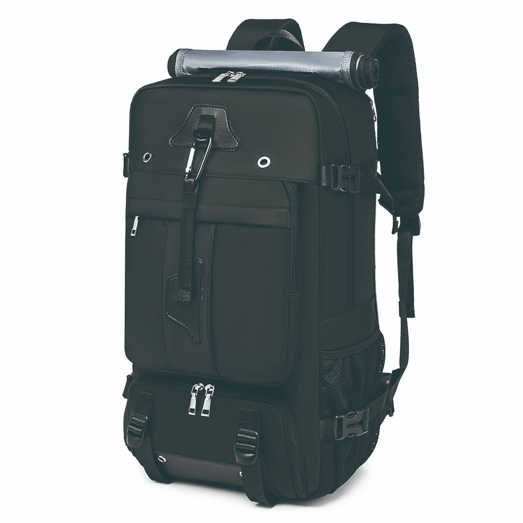 Massive Capacity: The travel backpack offers a large capacity of 50L, accommodating 3-5 days' worth of travel essentials, perfect for camping, hiking, and business trips.
Shoe Compartment: Features an independent shoe compartment that keeps footwear separate from the main storage, ensuring easy access and cleanliness.
Durable Construction: Made from sturdy nylon material with reinforced stitching and double-sided anti-slip zippers tested for durability, ensuring long-lasting use.
Waterproof Design: Equipped with a unique waterproof curtain design to protect your belongings from rain and spills.
Ergonomic Comfort: Includes 3D shock-absorbing cotton pressure reducing design with widened, thickened shoulder straps and breathable back padding for comfortable carrying.
Organized Storage: Multiple compartments including a front zipper bag, side cup holder, independent computer compartment, and internal mesh bags for efficient organization.
Anti-Theft Feature: Comes with an anti-theft buckle design to secure your valuables and ensure safety in crowded areas.