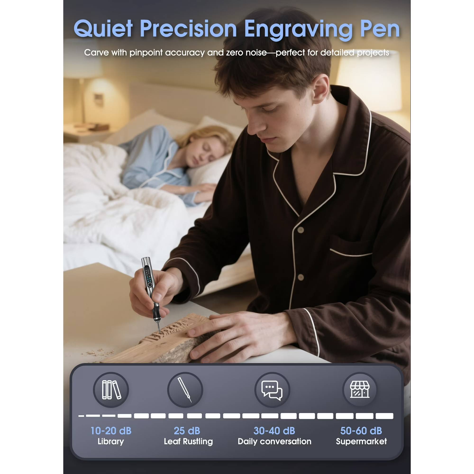 🛒 Site Description: Your Ultimate Personalization Power Tool
✅Unleash Your Creativity with the Pro-Grade, Cordless Engraving Pen!

💡Tired of limited crafting tools? Meet the newly upgraded Electric Engraving Pen – the all-in-one rotary tool kit designed to transform over 60+ surfaces into personalized masterpieces. From delicate wood and glass to tough metal and stone, this powerful yet ultra-quiet (25dB) pen gives you the freedom to engrave, carve, and polish with professional precision, anywhere.

💡Why Crafters & DIYers Love This Engraving Kit:
💎Master Any Material: The 3-speed adjustable motor (15,000-22,000 RPM) and 37 included bits provide the perfect setting and tool for every project, from fine jewelry detailing to bold stone etching.
💎Craft in Peace & Comfort: Its ergonomic, lightweight design prevents hand strain, while near-silent operation lets you create anytime without noise worries.
💎Start Creating Like a Pro – Instantly: Get perfect results every time with the beginner-friendly reusable stencils (letters, patterns). The complete kit comes organized in a durable case, ready to use.
💎Total Cordless Freedom: Enjoy 8 hours of runtime on a single USB-C charge. Take your portable studio to craft fairs, workshops, or your backyard.
💎The Perfect Gift of Creation: Beautifully boxed and backed by a 24-month warranty, it’s the ideal gift for birthdays, holidays, or anyone ready to explore DIY personalization of gifts, tools, and decor.

Your Complete Kit Includes:
✅1x Electric Engraving Pen
✅37x High-Quality Engraving & Polishing Bits
✅11x Reusable Design Stencils
✅1x USB-C Charging Cable
✅1x Durable Portable Case
✅User Manual