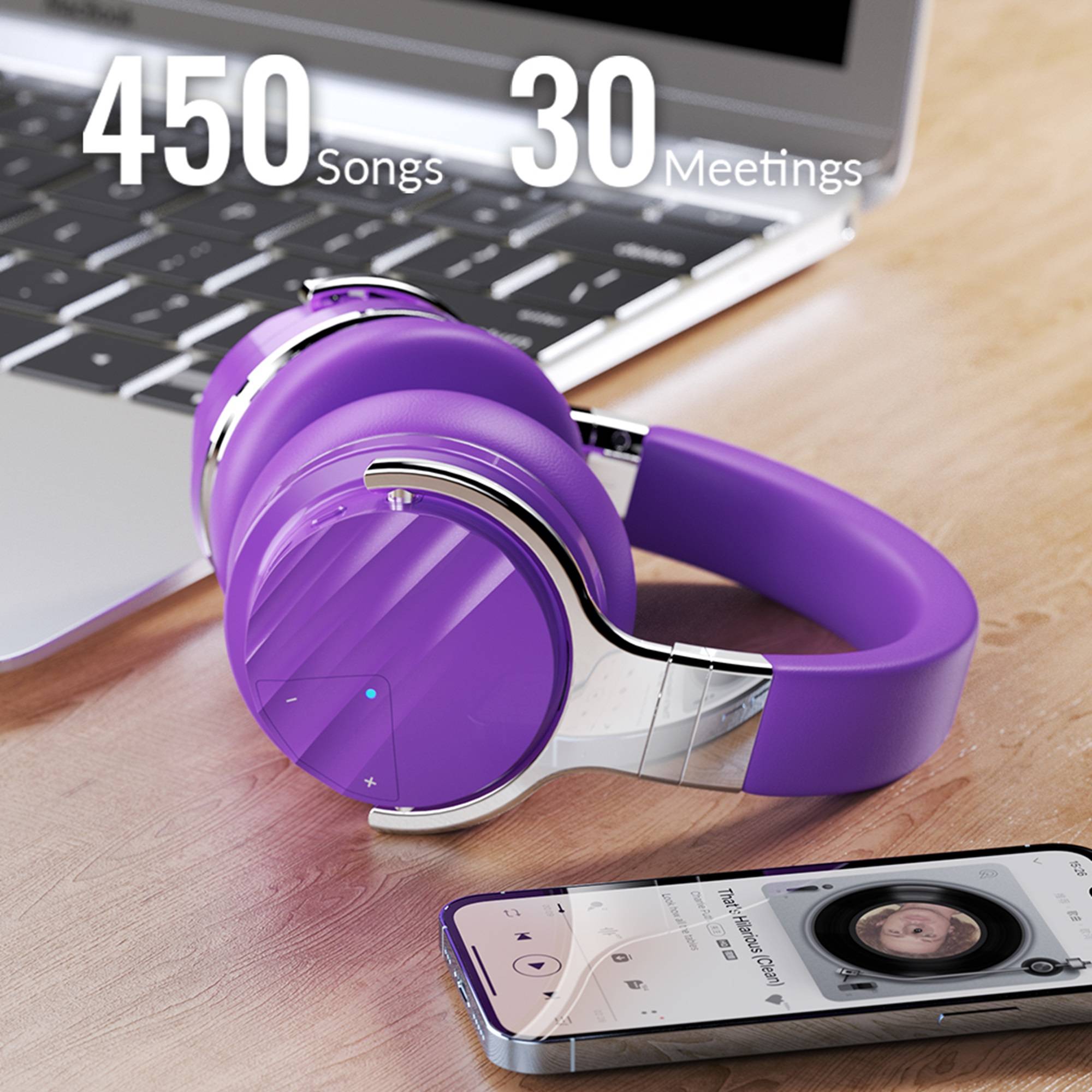 delpattern Bluetooth headphones are wireless, noise-canceling over-ear headphones with a built-in microphone. It's suitable for kids, gym use, and gaming.

⭐【All day play】: Enjoy up to 30HRS of listening time.
⭐【High quality call】: Hi-Res audio, stereo sound quality provide high quality call performance and enhanced voice clarity, great sound.
⭐【Easy to use】: Easily pair your device with one touch via Bluetooth.
⭐【Active Noise Canceling】: Premium active noise cancelling technology for a completely new listening experience.
⭐【Designed for comfort】: Made of durable and skin-friendly premium material and soft foam cushions, it's adjustable and comfortable to wear, allowing you to lose yourself in your travel, work or anywhere in between.

Specifications:
Item weight: 0.89lbs.
Material: ABS, Silicone
Frequency: 2400-2483.5MHz
Noise reduction depth: 22dB-3dB
Bluetooth: 5.0
Bluetooth protocol: HSP/HFP/A2DP/AVRCP
RF Power: +6dB
Battery life: Approximately 30h
Charging port: Micro USB
Charging time: 2H
Battery capacity: 500MA