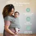 The DIAYUBU  Wrap Baby Carrier, Grey - Original Stretchy Infant Sling, Perfect for Newborn Babies and Children 7 lbs - 35 lbs, Unisex, One Size, is an easy choice for a gender neutral style that is calming and meditative! From birth to around 18 months, nothing takes you farther than the essential DIAYUBU  Wrap. It’s free of buckles, straps and snaps and ties up into the perfect fit every time—just a couple of practice runs with our wrap instructions and you’ll be a total pro. Now you too can fall in love with our Spandex blend wrap-style carrier that lets you wander the world with baby in tow—your voice and heartbeat soothing every step along the way.