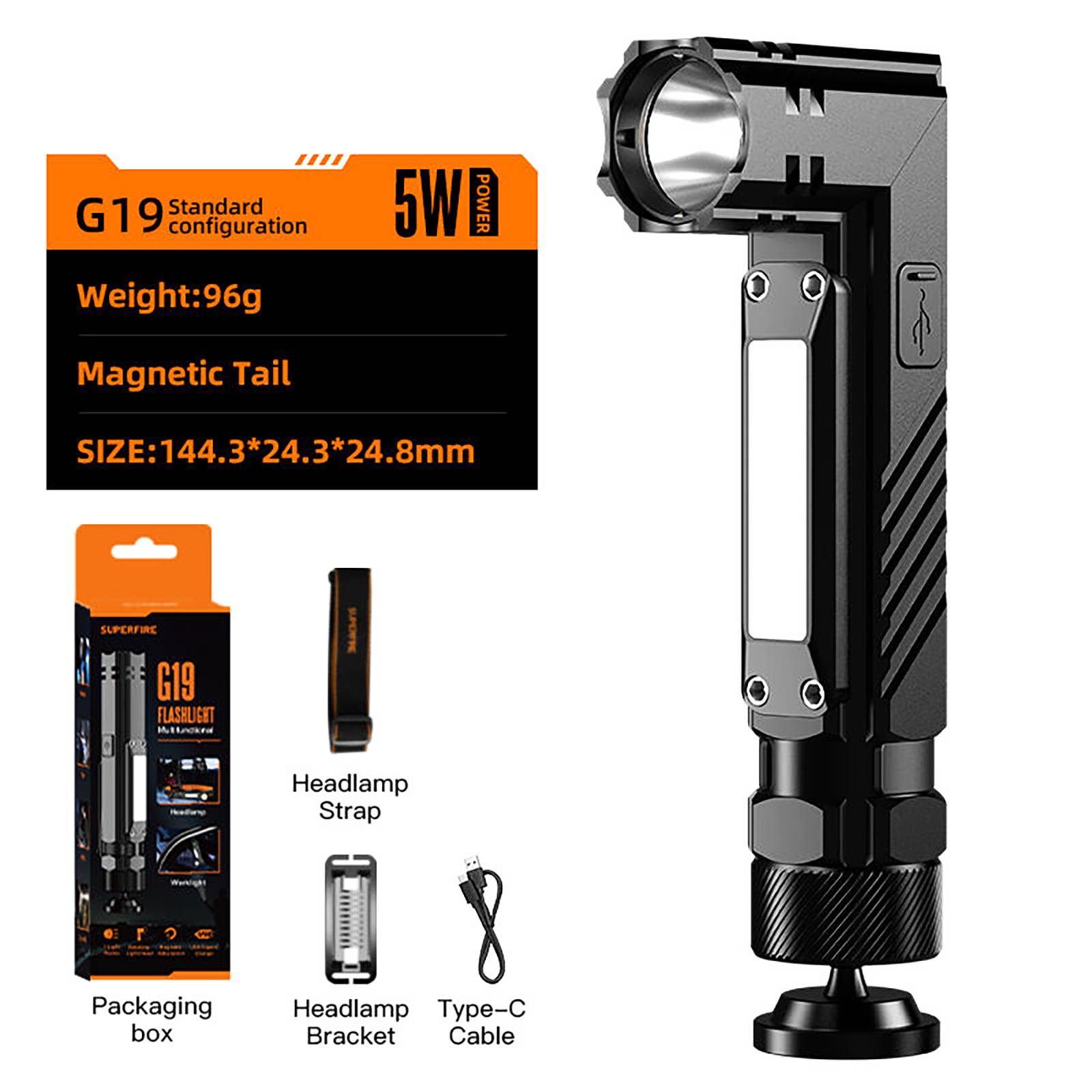 Product details

💡💡Your Ultimate All-in-One Lighting Tool💡💡
💎Very worth it: buy it=a powerful flashlight+a powerful headlamp+a powerful work light💎

Don't Just Hold a Light—Master Any Situation with 3-Way Hands-Free Brilliance!
Meet the Juyafio Multifunctional Flashlight, the pocket-sized powerhouse that redefines portable light. More than just a bright beam, it's a complete hands-free lighting system with a magnetic base, headlamp conversion, and a versatile COB side light—engineered for DIYers, adventurers, and prepared homeowners alike.

Why This is the Last Flashlight You'll Ever Need:
✅True Hands-Free Freedom: Attach it, wear it, or stand it up. The powerful magnetic tail secures to cars or tools, the 90° rotating head aims light perfectly, and the included headband (if applicable) turns it into a comfortable headlamp for total task liberation.
✅Dual Lighting for Any Scenario: Command a long-throw, high-lumen beam (2 modes) to light up a trail. Then, activate the COB side panel for a wide-area work light, a night-vision-safe red light, or an attention-grabbing SOS strobe signal.
✅Designed for Active Carry: The sleek, anodized aluminum body is tough enough for a tool bag but sleek enough for your pocket. The heavy-duty steel clip provides instant, secure access clipped to gear, ensuring light is always within reach.
✅Built for the Real World: As a USB-C rechargeable flashlight, it's always ready. The IPX4 water-resistant rating means splashes and weather won't stop your adventure, making it the perfect camping and hiking flashlight.

A Tool You Can Trust: Crafted from a single piece of aircraft-grade aluminum, this tactical flashlight is designed for durability and reliability, whether in your emergency kit, glove box, or daily backpack.
Your Complete Lighting Solution is Ready.
Stop juggling multiple single-purpose lights. Add to Cart today and equip yourself with the intelligent, adaptable, and powerful flashlight that works as hard as you do.