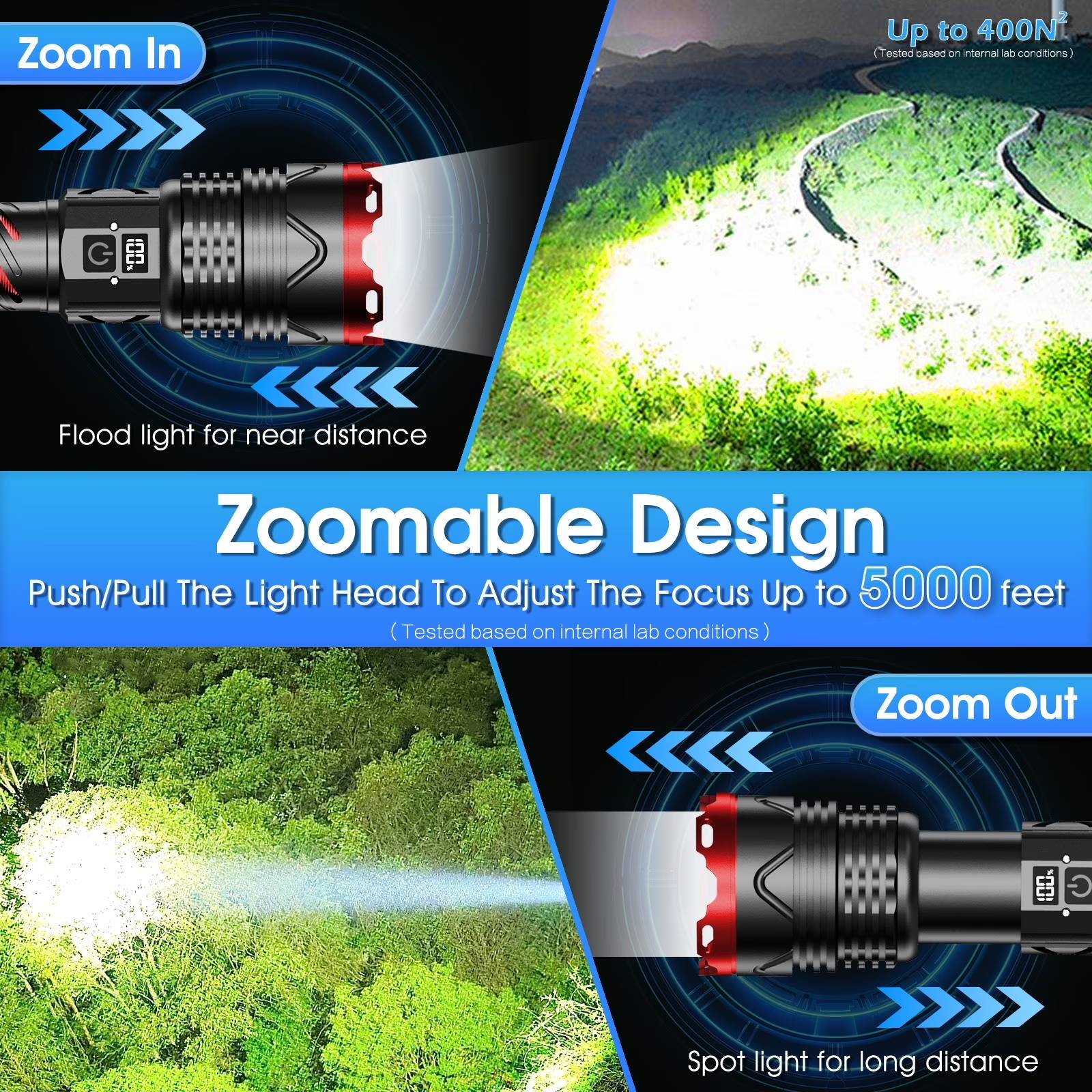Durable & Water-Resistant Design
Constructed with sturdy aluminum alloy, this waterproof flashlight is designed for daily use. Suitable for light rain and outdoor conditions.

Compact & Easy to Carry
Lightweight and portable, it fits easily in your bag, car, or emergency kit—making it a practical choice for travel and everyday carry.

Ideal for Multiple Uses

Camping, hiking, and outdoor activities
Emergency situations and power outages
Home use, walking, and night visibility
Car storage and travel essentials
Specifications:
Water Resistance: IPX67
Battery Capacity: 6000mAh
Charging: USB-C
Modes: 5 Light Modes

This portable flashlight is designed to provide reliable lighting for a variety of everyday situations, giving you added confidence whenever you need it.