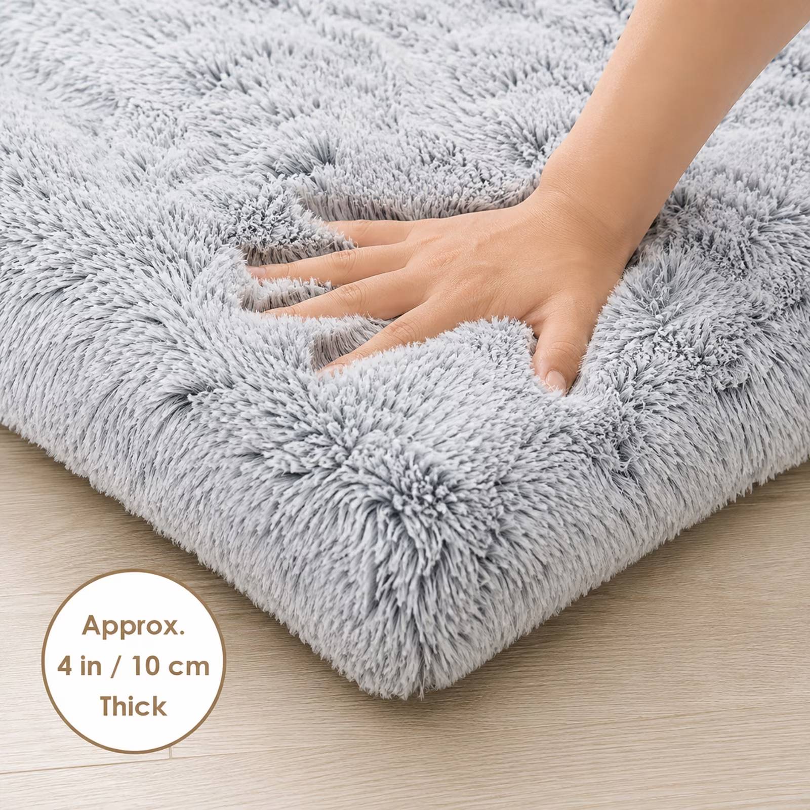 Product details

🐶🐶Which dog or cat would refuse a luxurious, comfortable, ultra soft, and fluffy pet bed. Choose us and let us give your dog a truly comfortable and safe home🐶🐶

🐾Our pet mat is made of high-quality thick plush and PP cotton, which helps relieve pet muscle pain, never falls off or sticks to the fur, and is skin friendly and soft. It is filled with nearly 5 inches of high-quality PP cotton, making the mat more breathable, soft, and elastic, making it irresistible for dogs
🐾The back material is made of Oxford cloth, wear-resistant and anti slip particle injection molding, which is more considerate. No matter how the dog plays, the mat won't move. Our thick and comfortable dog bed gives the dog a sense of security and no anxiety, making it easier for you to take care of your dog
🐾Easy to care for: The fastening design of 6 keyholes helps keep the filling in place, making the dog bed completely washable and maintaining its shape through multiple washes. Machine wash, gentle circulation, low-temperature drum drying< Very suitable as a dog bed, dog pad, dog pillow, plush dog pad, cage pad, dog mattress, and even a travel bed for cars or trucks.. Suitable for all seasons,It can be all dog bed

Size: The dog cage cushion measures 38 "L x 26" W x 4.5 "H, and can accommodate medium to large dogs weighing under 70 pounds. The pet bed is vacuum packed in a bag and only needs to be shaken, patted, or inflated for about 24-48 hours..
