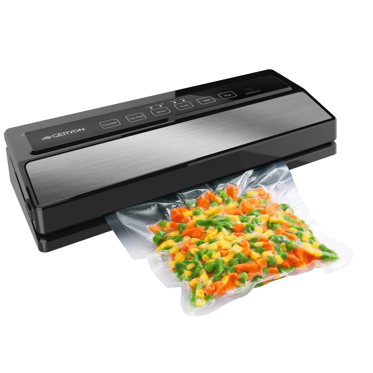 STARBIAO Vacuum Sealer Machine, Automatic Food Sealer for Food Sealer with Starter Kit, Led Indicator Lights, Easy to Clean, Dry & Moist Food Modes, Compact Design Silver and Black two styles.