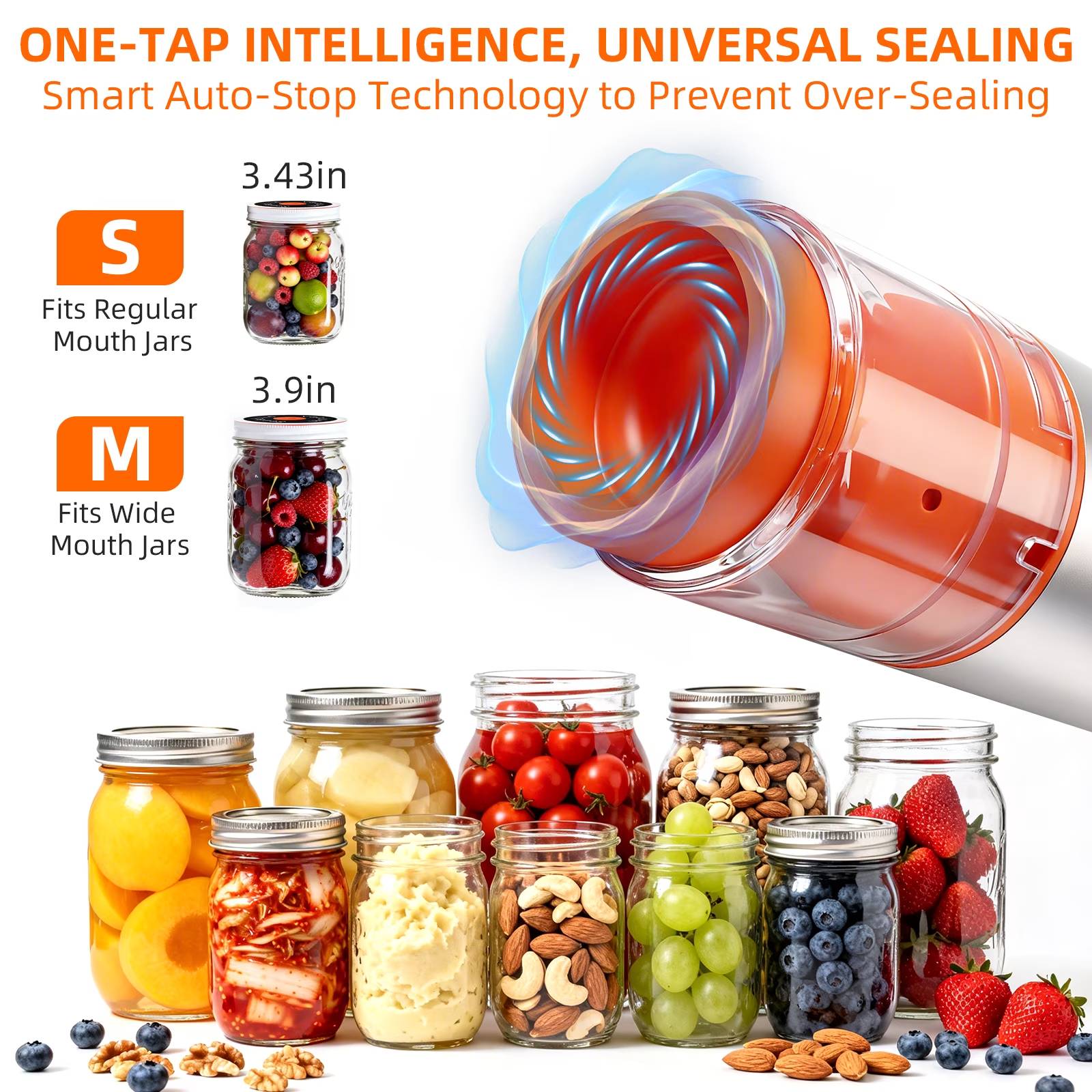 The GOLDLEMON Handheld Vacuum Sealer is a matte silver kitchen appliance designed for food preservation. This 11-piece set includes a vacuum sealer machine, bags, and accessories for sealing jars and wine. It features a visible water tank to collect liquids during the sealing process. The device also has a hidden inflation function for sports balls or pool floats. This handheld vacuum sealer helps keep food fresh longer and reduces waste. It is powered by a rechargeable 18650 1800mAh lithium ion battery.
