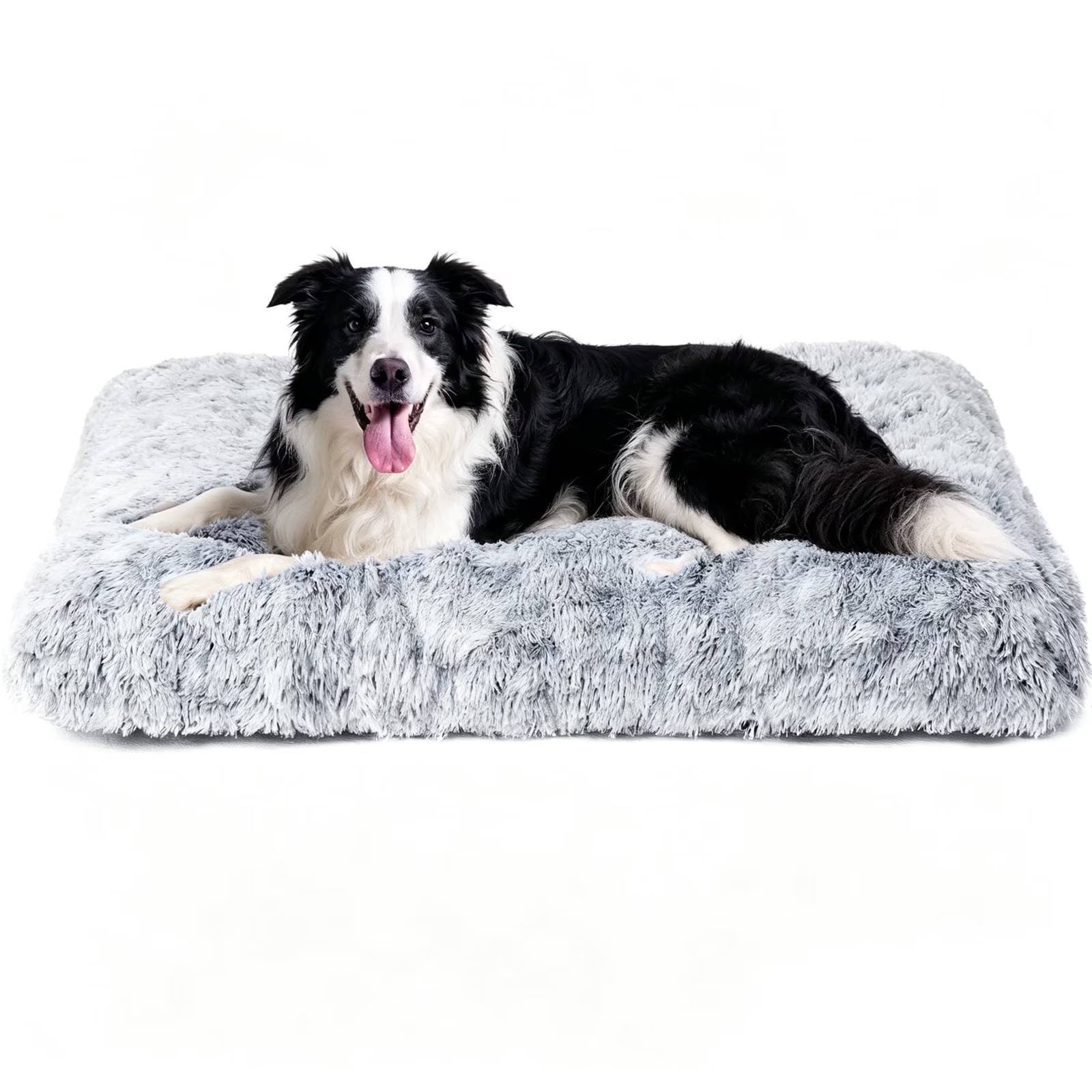 Which dog or cat would refuse a luxurious, comfortable, soft, and furry pet bed. Choose us and let us give your dog a truly comfortable and safe home

Our pet mat is made of high-quality thick plush and PP cotton, which helps relieve pet muscle pain, never falls off or sticks to the fur, and is skin friendly and soft. It is filled with nearly 5 inches of high-quality PP cotton, making the mat more breathable, soft, and elastic, making it irresistible for dogs
The back material is made of Oxford cloth, wear-resistant and anti slip particle injection molding, which is more considerate. No matter how the dog plays, the mat won't move. Our thick and comfortable dog bed gives the dog a sense of security and no anxiety, making it easier for you to take care of your dog
Easy to care for: The fastening design of 6 keyholes helps keep the filling in place, making the dog bed completely washable and maintaining its shape through multiple washes. Machine wash, gentle circulation, low-temperature drum drying< Very suitable as a dog bed, dog pad, dog pillow, plush dog pad, cage pad, dog mattress, and even a travel bed for cars or trucks.. Suitable for all seasons,It can be all pet bed

SIZES: dog crate pad measures 43 "L x 30" W x 4.5 "H and fits dogs up to 100 lbs. The pet bed arrives in a bag as a vacuum packed bed, just shake and pat it or let it inflate for about 24-48hours..