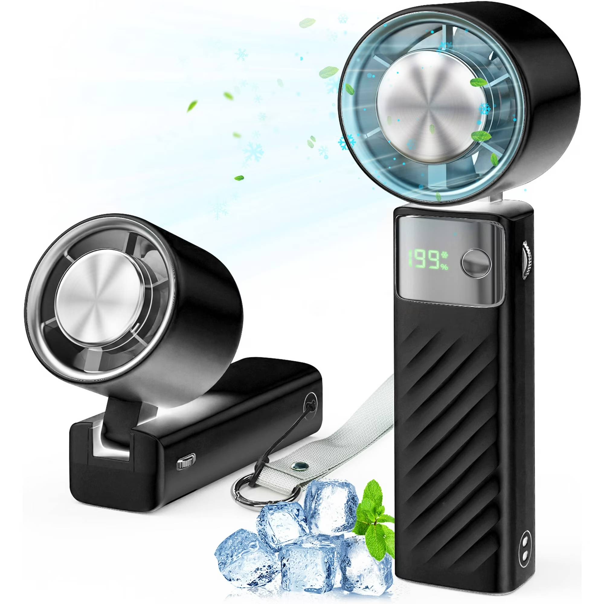 Product details

❄️❄️"Revolutionary Cooling, Redefined: Meet the Juyafio 199-Speed IceBoost™ Portable Fan—Where Black Tech Meets Hurricane Power in a Mini, Travel-Ready Design!

Say goodbye to sweltering days and hello to instant icy relief!
The Juyafio Cutting-Edge Tech Portable Fan – your ultimate companion for beating the heat anywhere, anytime.
This mini fan portable masterpiece combines black tech cooling with unmatched versatility, engineered for home, office, travel fan adventures, and outdoor escapades.
Designed with ergonomic grip and aviation-grade blades for headache-free airflow, this quiet fan doubles as a USB rechargeable desk fan or clip-on travel essential. Whether you need a camping fan, office fan, or outdoor cooling sidekick, Juyafio delivers storm-level power in a pocket-sized package.

🔥Upgrade to the future of portable cooling—where mini fans meet max performance!
What can you get?
✅1*portable mini fan
✅1*Carabiners
✅1*Non-slip hand strap
✅1*Type-C charging cable
✅1*English user manual
✅1*Thickened packaging box
✅❄️【Ice-Ceramic Cooling Tech】Featuring superconducting ice-ceramic plates for instant cooling—no more hot outdoor breezes. Welcome to the Ice Age of fans!
✅❄️【199 TurboBoost Speeds】TurboBoost-powered turbine delivers hurricane-level airflow up to 10m/s.long-distance wind is also significant, scientific cut wind flow, long blowing will not have a headache.
✅❄️【Smart LCD Digital Display】Track speed settings and battery life at a glance.
✅❄️【Foldable】foldable design, can be used as a desk fan.
✅❄️【4,000mAh USB-Rechargeable Beast】Lasts 200% longer than cheap fans. Stay chilled longer.
✅❄️【Safety First】Overload/short-circuit protection + heat-resistant chip keep things cool and reliable.
✅❄️【Sleek Ergonomic & Ultra-Compact】Sleek & Ergonomic: Modern minimalist style meets textured, no-slip grip.Weighing just 0.4lbs with folding fan design and carabiner clips, it’s the ultimate handheld fan for hiking, gym sessions, or commutes.
✅❄️【Sleek Ergonomic & Ultra-Compact】Silent Fan Operation:Whisper-quiet 35dB performance perfect for offices and bedroom
✅❄️【BUY WITH CONFIDENCE】:24/7 support ready to ensure your perfect breeze."All the details, just to bring you the best experience.