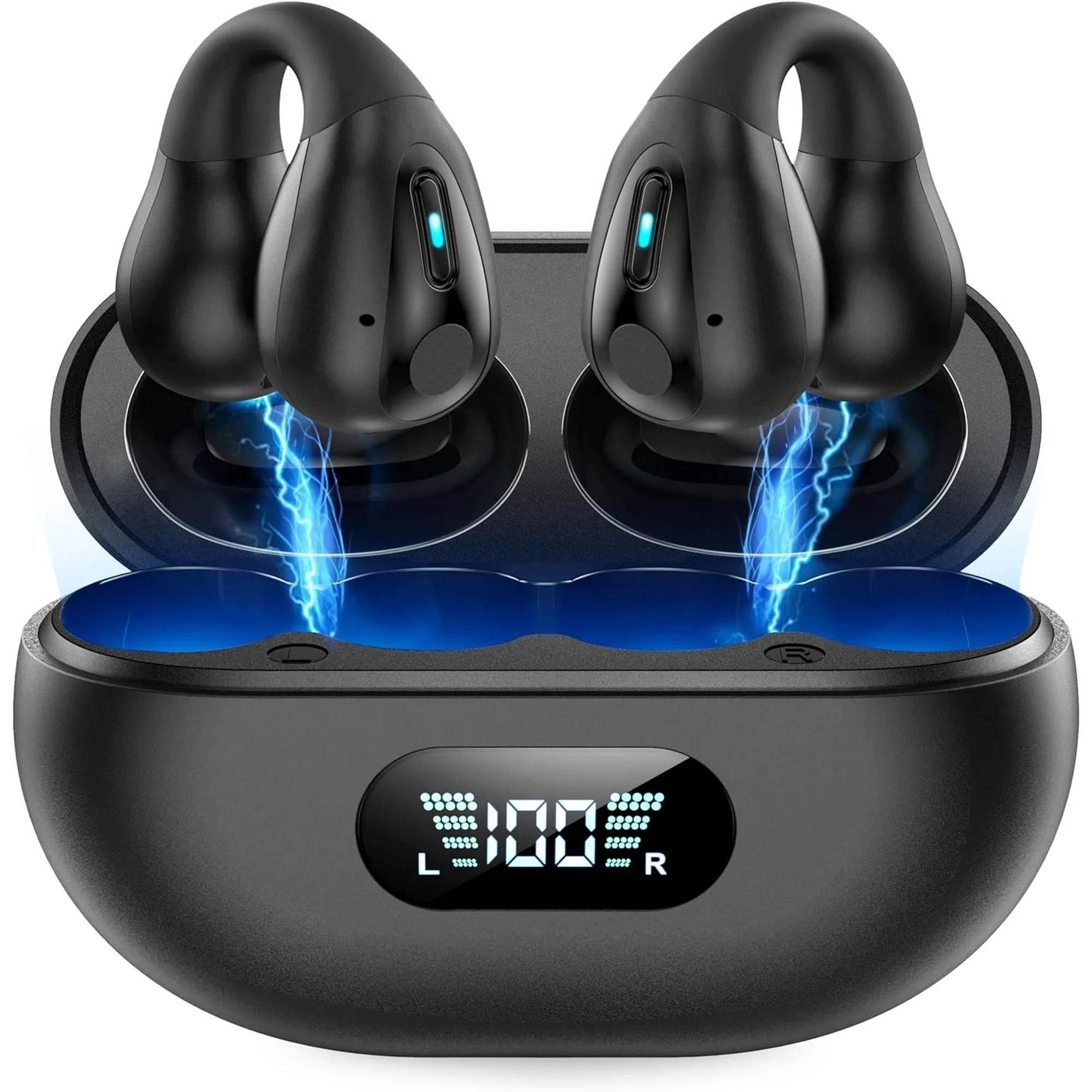 Hi-Fi Stereo Sound Quality
True wireless earphones with Crystal Clarity And Deeply Resonant Bass Signature Deliver Immersive Sound Quality. Call Noise Reduction Brings You Crystal Clear Calls And Immerses You In The Wonderful World Of Music.

48H Play Time with Charging Case
Automatic Boot And Matching. True wireless earbuds Supports 8hr Playback And The Charging Case Up To 2hr Full Charges That Basically Meets Your Daily Needs. With LED Digital Screen Display, Charging Case Will Clear Show The Power Level Of The Earphone, And You Will Not Worry About The Suddently Without Power.

Comfortable Secure Fit
Excellent Ergonomic Design, Bluetooth Earphones Fit Better To The Ear Canals, It’s Not Easy To Lose Or Fall Out When You Wear Them Moving Or Running. Intelligent Touch Control & Easy To Operate Manage Audio Playback & Calls Or Access Your Phone’s Voice Assistant With The Multi-function Touch Panel On Each Earbud. Either Earbud Can Be Used Alone Like A Bluetooth Headset.

IPX65 Waterproof Sweatproof
Sport True Wireless Earbuds And Charging Boxes Use Nano-coating And The Latest Waterproof And Sweat-proof Technology To Effectively Prevent Splash Damage From Sweat And Raindrops.

Specifications:
Bluetooth Version: V5.0+DSR
Playtime: 8Hours
Charging Time: About 2H
Charging Case Specs: 800mAh
Working Distance: 10 Meters

One step pairing:
Easy to pair, pick up the earbuds and connect the bluetooth.